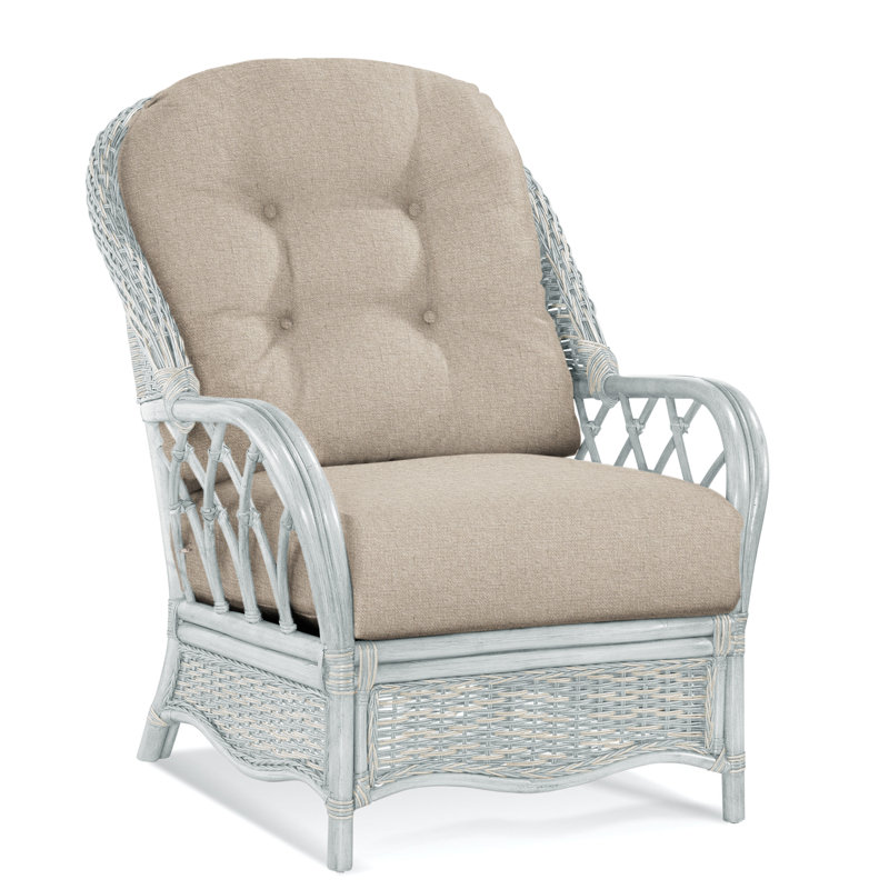 Chaise avec accoudoirs en rotin Everglade, Bisque, Performance Crypton coquille d'œuf; 0884-93