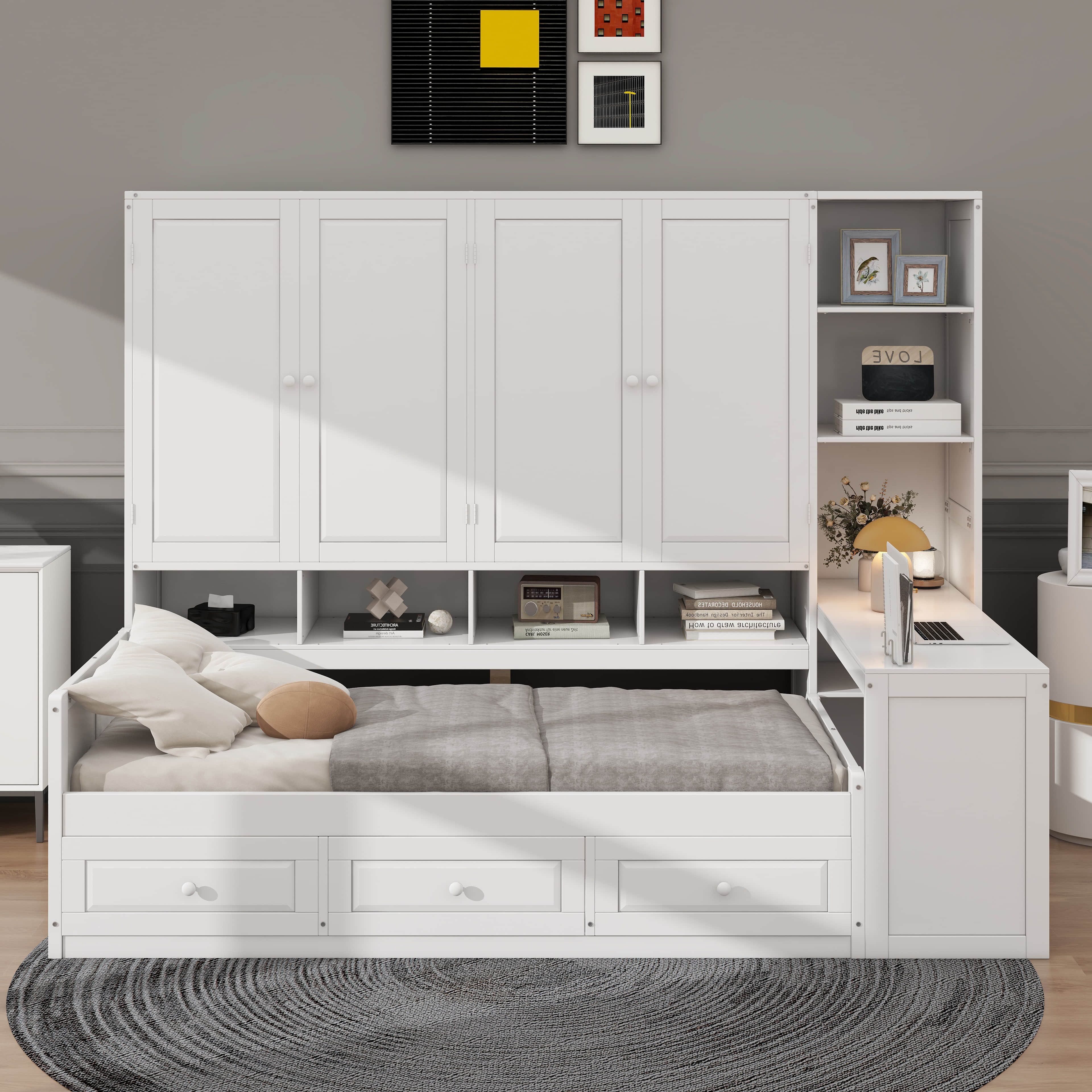 Latitude Run® Wooden Daybed With Drawers, Integrated Storage Zone
