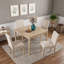 Ensemble de table et de chaises carrées de 5 pièces avec 4 chaises rembourrées, idéal pour un coin repas ou un appartement.