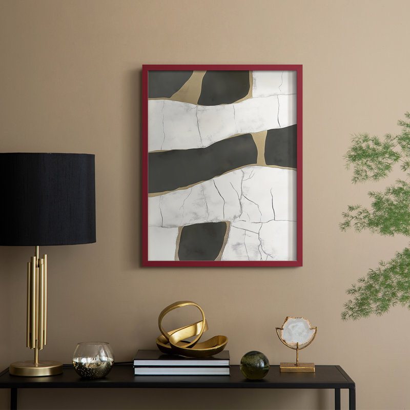 "Abstract", reproduction encadrée prête à être suspendue, Rouge, H 29 po x l 23 po