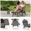 Fauteuil Adirondack toutes saisons en PEHD avec repose-pieds, foyer à 3 positions réglable et pliable avec porte-gobelet pour pelouse, terrasse, bord de piscine-1534148550