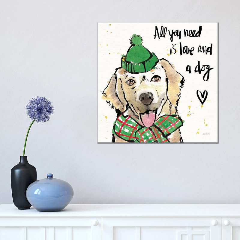 Strike a Paws V Christmas 1 Piece Wrapped Canvas Wall Art, 45.72 cm H x 45.72 cm W