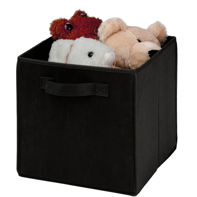 17 Stories Fabric Decorative Bin, Black, 27cm H x 27cm W x 27cm D