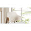 Chaise d'appoint moderne Mid-Century avec dossier à oreilles noyer / beige