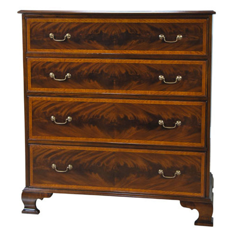 Commode à bandes acajou