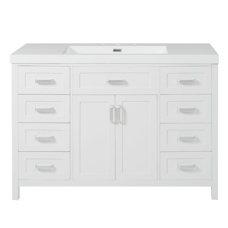 Meuble-lavabo 48 po avec lavabo, Blanc