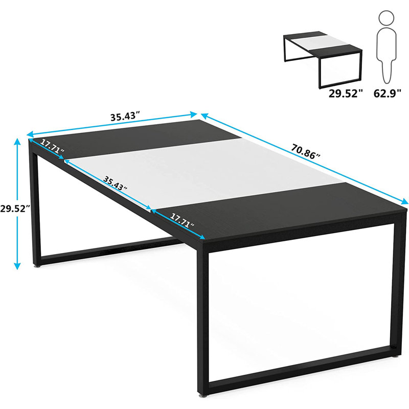 180cm Rectangle Conference Table with 1 Chairs, White