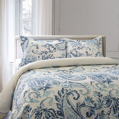  Ensemble de courtepointe en microfibre bleue