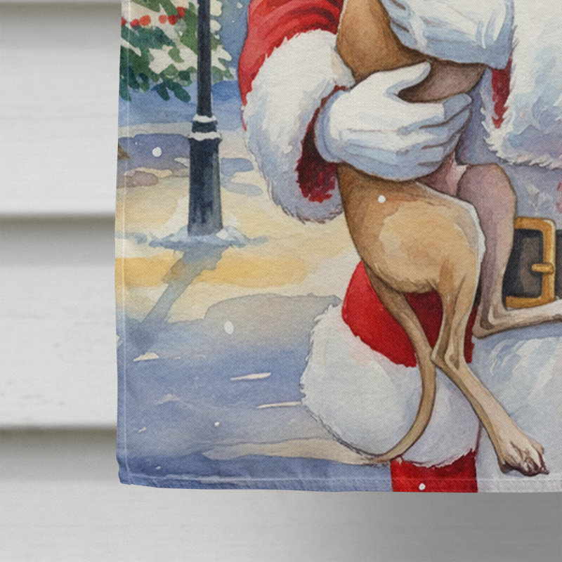 Italian Greyhound with Santa Claus House Flag, House Size, Italian Greyhound