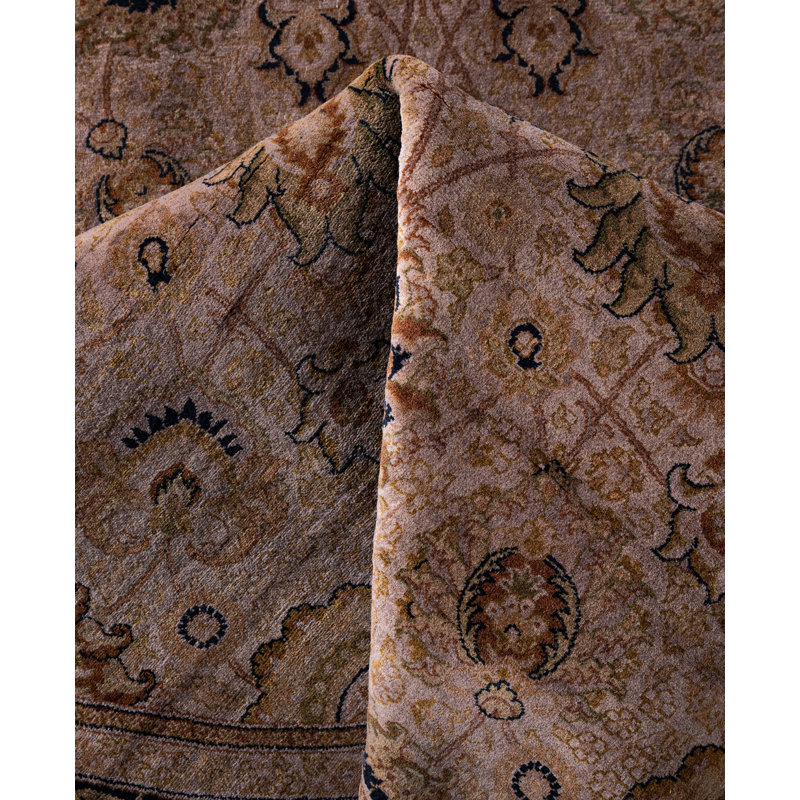 Overdyed Hand-Knotted Wool Modern-Contemporary Brown Area Rug 6' 1" x 6' 1"