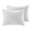 Édredon 3 pièces pour très grand lit / très grand lit - Motif médaillon, blanc et gris avec rembourrage doux et rembourré-117581172