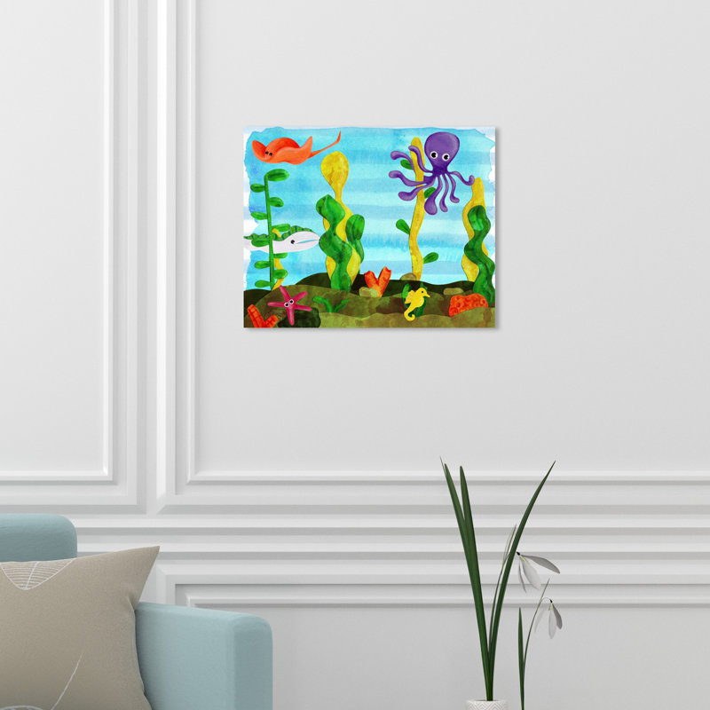 Art sur toile fond océan Estes, H 16 po x l 20 po x P 1,5 po