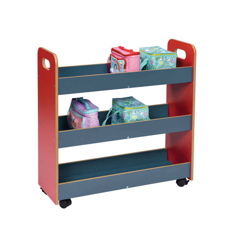 Cuellar 82cm H x 81cm W Utility Cart with Wheels, Red/Blue