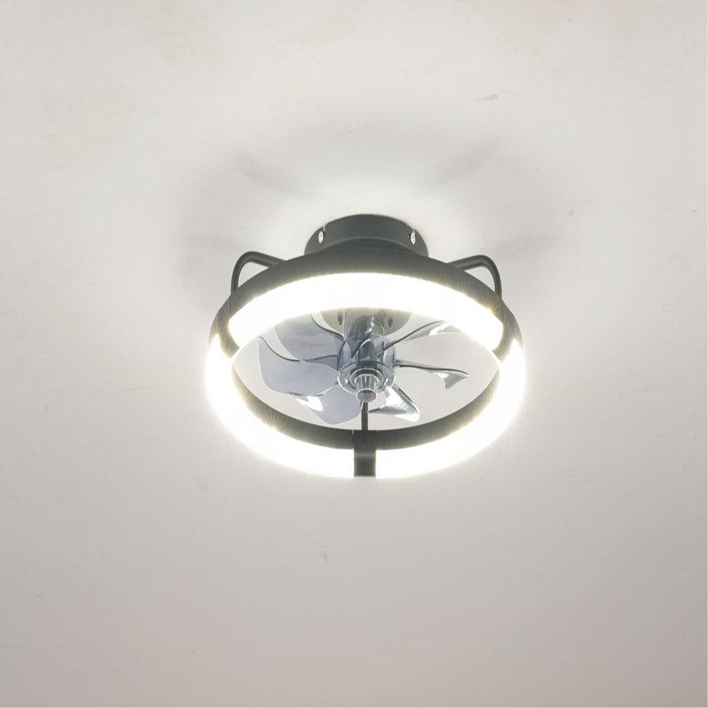 Ventilateurs de plafond 20 po avec ensemble, source de lumière DEL et télécommande, ventilateur DEL encastré moderne à intensité variable 3000-6500K, 6 vitesses, moteur à courant continu silencieux pour le salon, la chambre à coucher, la cuisine