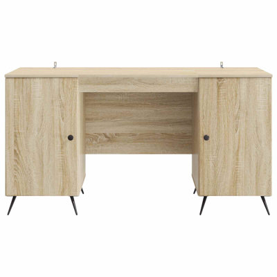  Desk With Shelf With Storage With Door Engineered Wood Furniture Set