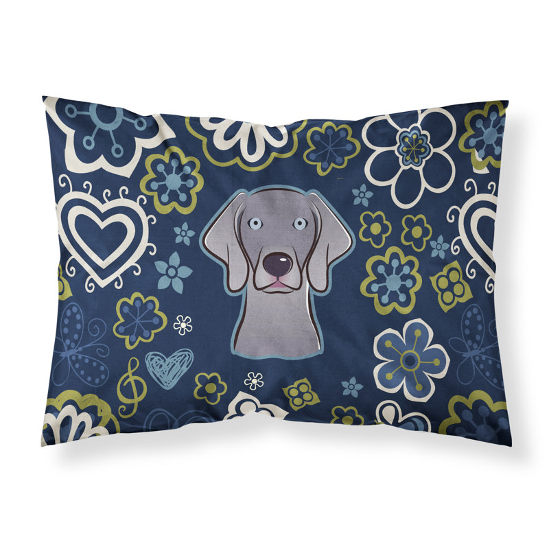 Taie d’oreiller floral, Weimaraner