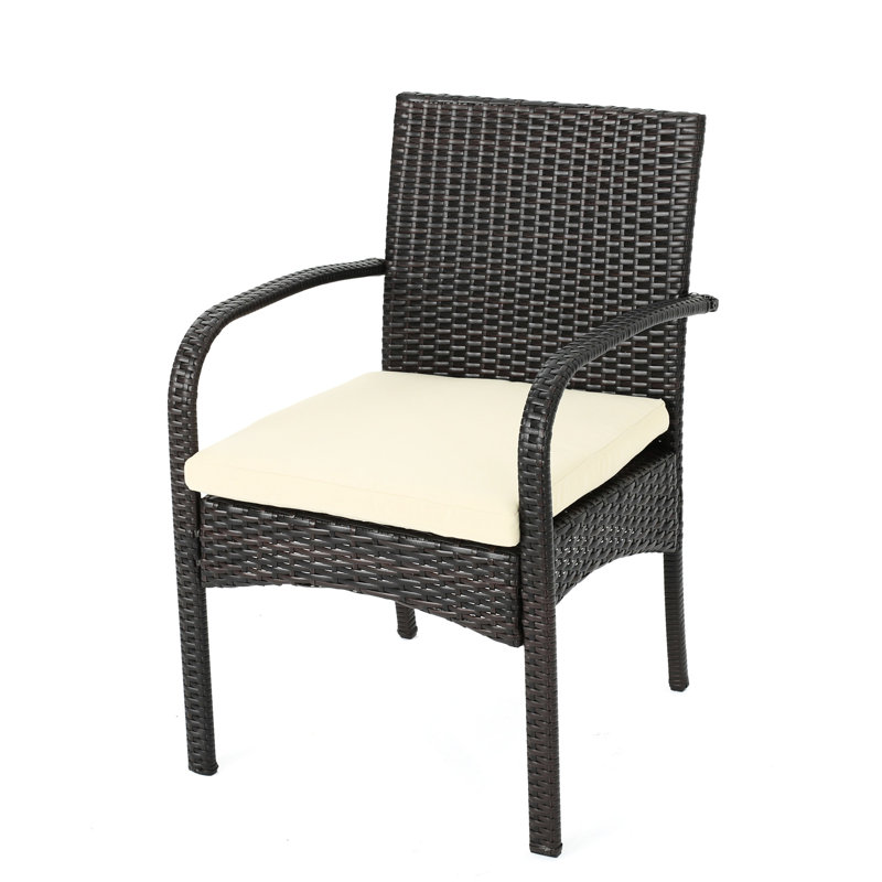 Chaise d'extérieur - Kd Pe, brun et beige, coussin d'eau, résine protégée, métal robuste brun / beige, - structure en aluminium / fer