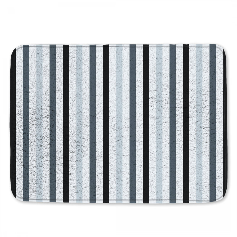 Tapis de bain à rayures verticales, L 24 po x L 17 po