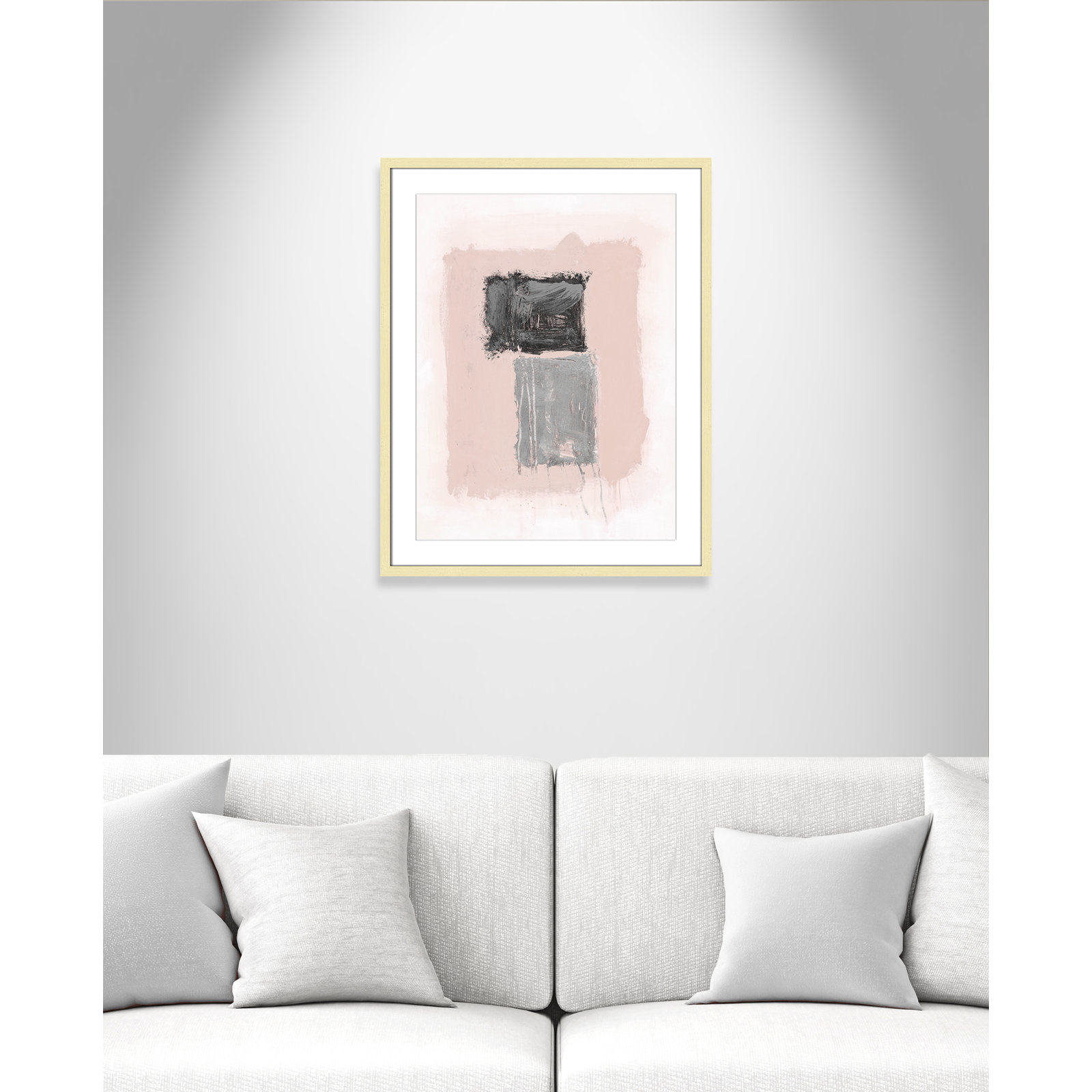 Pink, Black And Silver Shimmer II by Casa Fine Arts, 29.5" H x 23.5" W x 1.25" D, Gold Matted Picture Framed