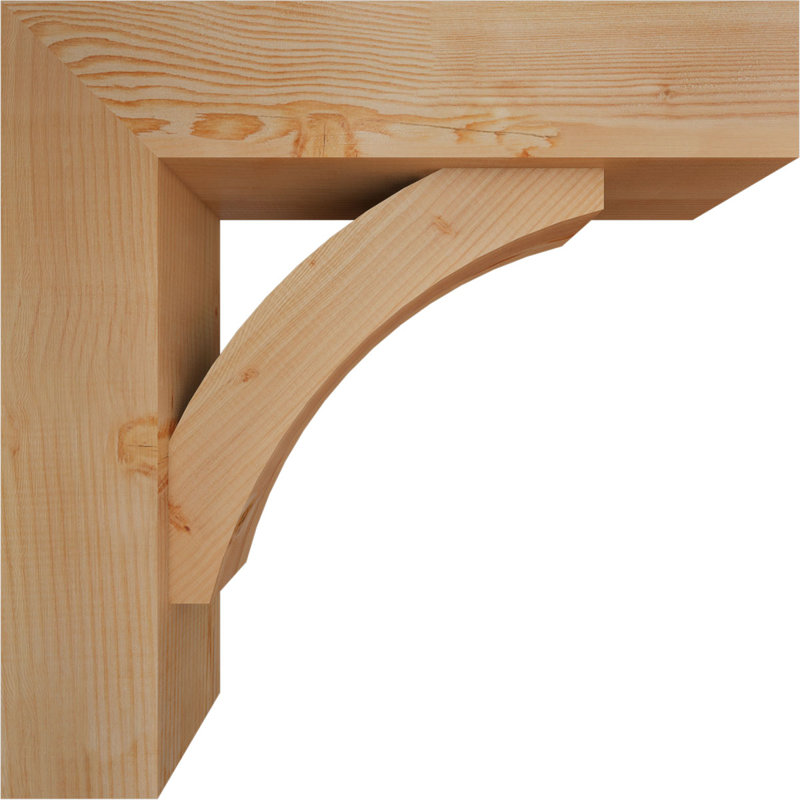 Thorton Block Bracket with Offset Brace, 28 x 28, 7 1/2"W Douglas Fir (Smooth)