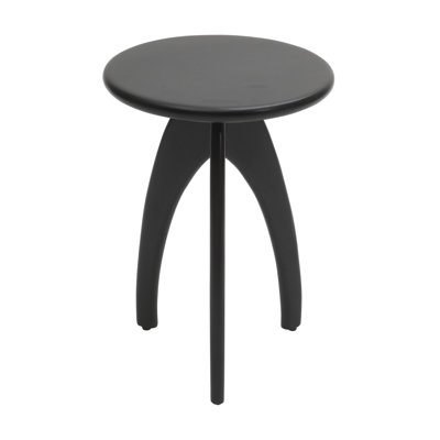 Jerrika Liddel Curved Sculptural Retro Round Mid-Century Modern Solid Wood Accent End Table