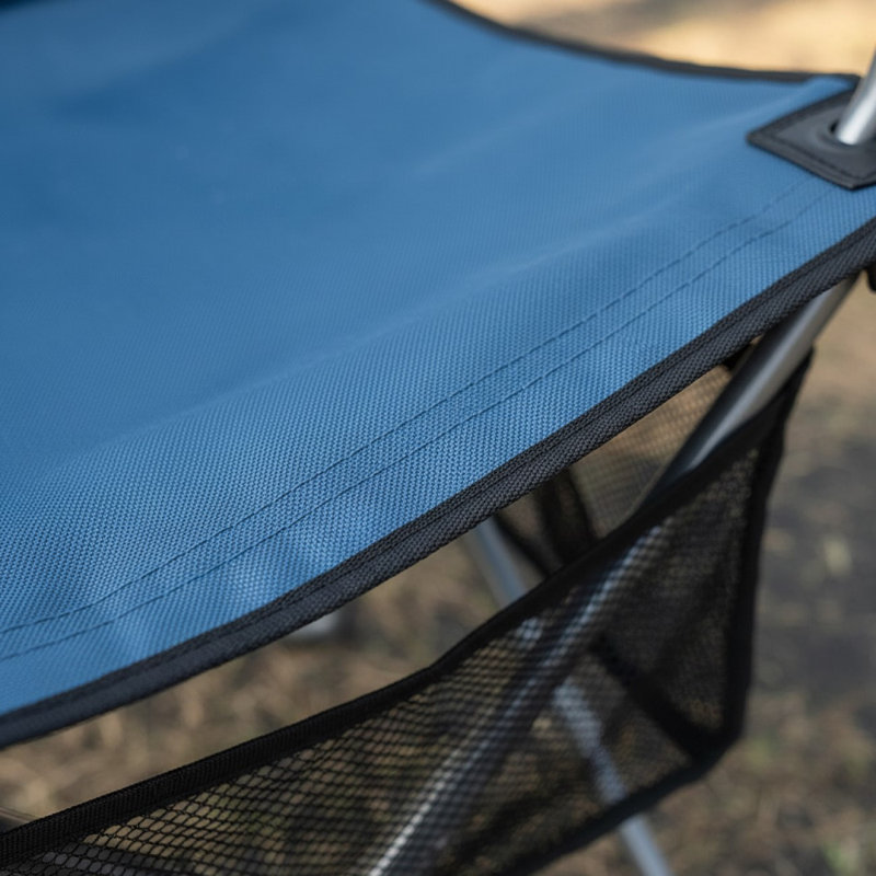 2 Pack Folding Camping Chairs For Adults High Back Padded Portable 400Lbs Capacity, Adjustable Armrests Blue & Brown