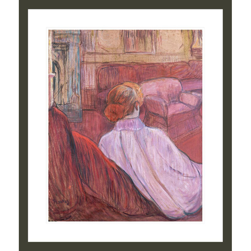«Woman Sat on a Cettee» par Henri de Toulouse-Lautrec, impression giclée encadrée, H 27,7 po x l 23,5 po