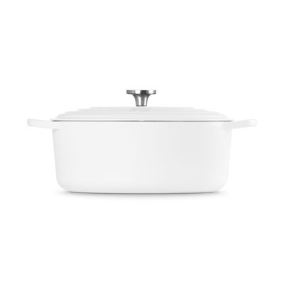 Le Creuset Enameled Cast Iron Signature Oval Oven 9.5Qt - White, Crucible Ss Knob