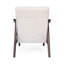 Chaise de style Mid-Century moderne avec revêtement beige et structure d'appoint brun