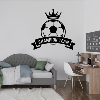 Soccer Wall Decal – Personalized Sport Wall Sticker With Custom Name, Bedroom Or Playroom Soccer Theme Decor, Long-Lasting Vinyl, Easy To Remove, Good Gift For Kids DS-20