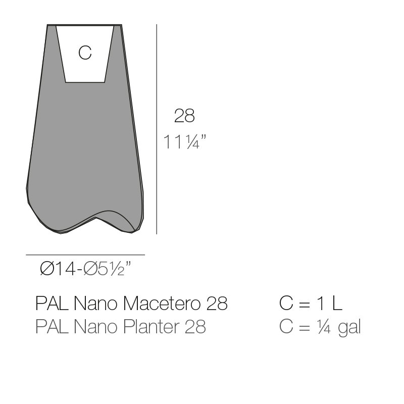 Nano Resin Pot Planter, 11" H x 5.5" W x 5.5" D, Steel