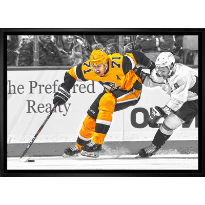 Evgeni Malkin Pittsburgh Penguins encadré 20 x 29 patinage sur toile Puck Spotlight