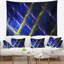 Tapisserie abstraite à motif fractal bleu foncé-28497443