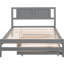 Lit plateforme double avec lit gigogne gris mobile - Fabrication en bois de pin-1842663215