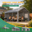 12 X 20 Ft Heavy Duty Carport Canopy Outdoor Garage With Roll-Up Doors And Mesh Windows