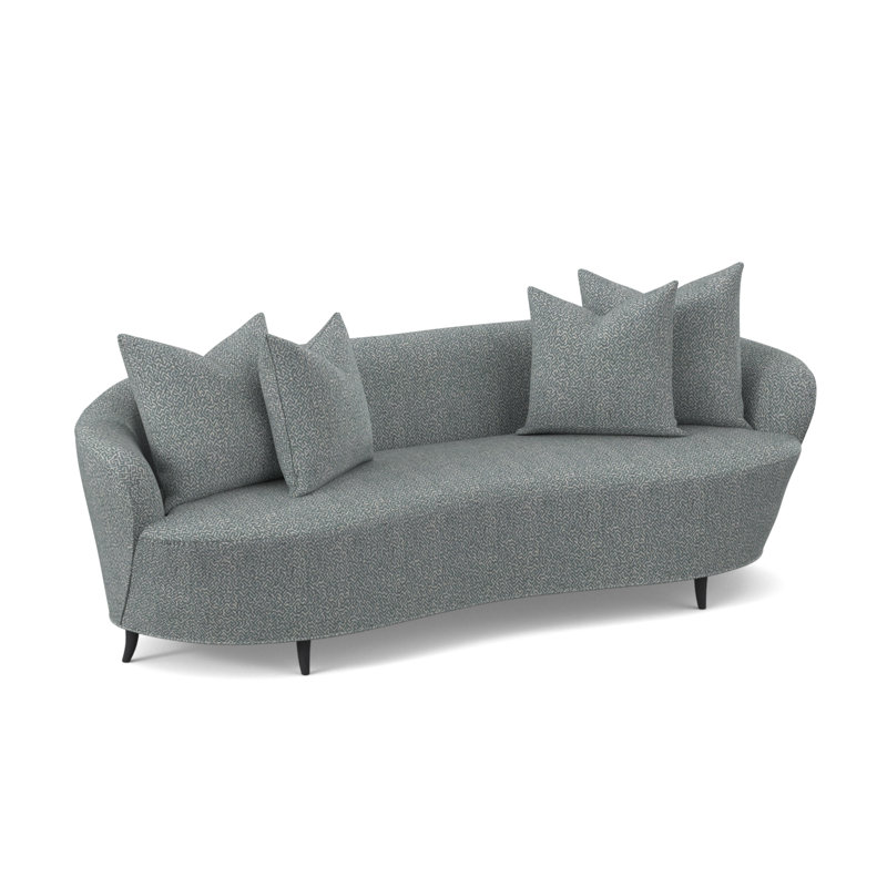 Canapé Boomerang, Mélange de polyester Maya cyan, Espresso
