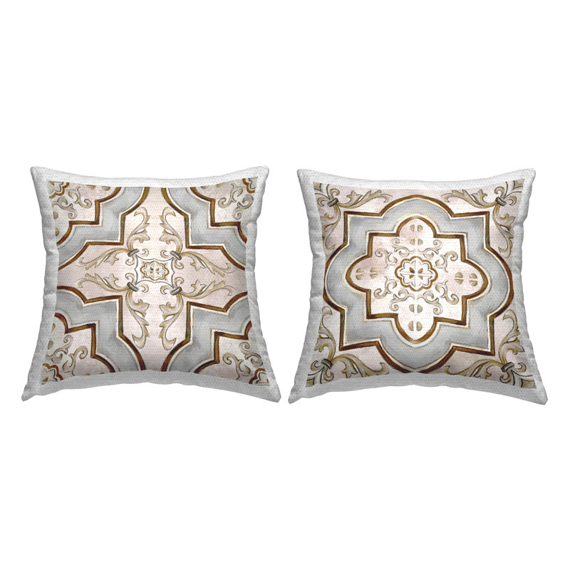 Ensemble de 2 coussins décoratifs d'extérieur Mosaic Tile Geometrics par Irena Orlov