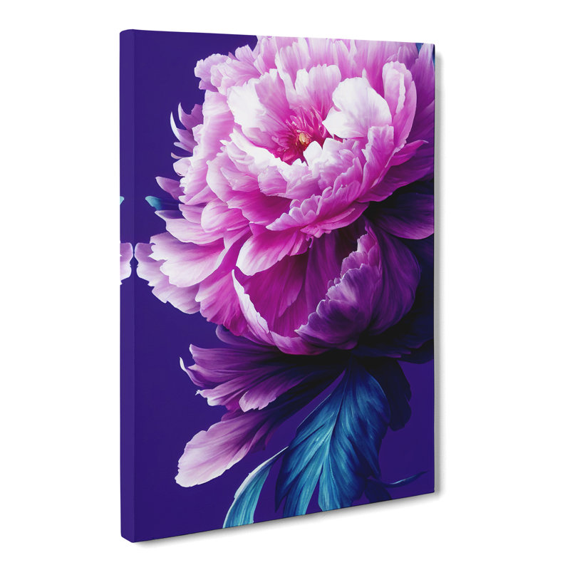 Welker Peony Flower Cyberpunk - Wrapped Canvas, 60cm H x 40cm W x 3cm D