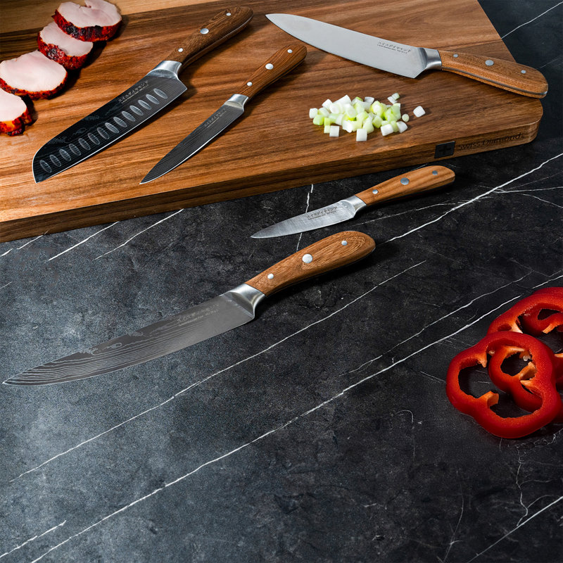 Swiss Diamond Damascus 5-Piece Knife Set