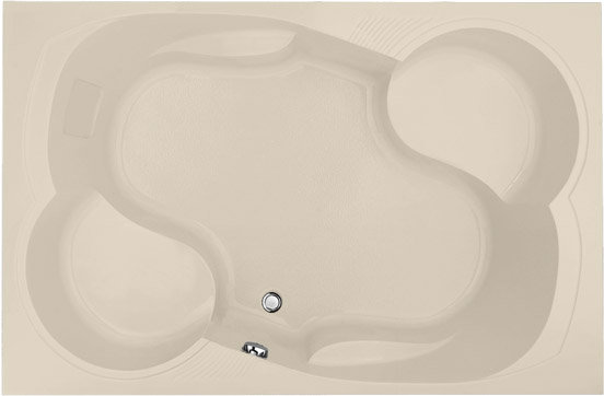 Makyla 75 in. L Soaking Tub, Almond, Polished Chrome