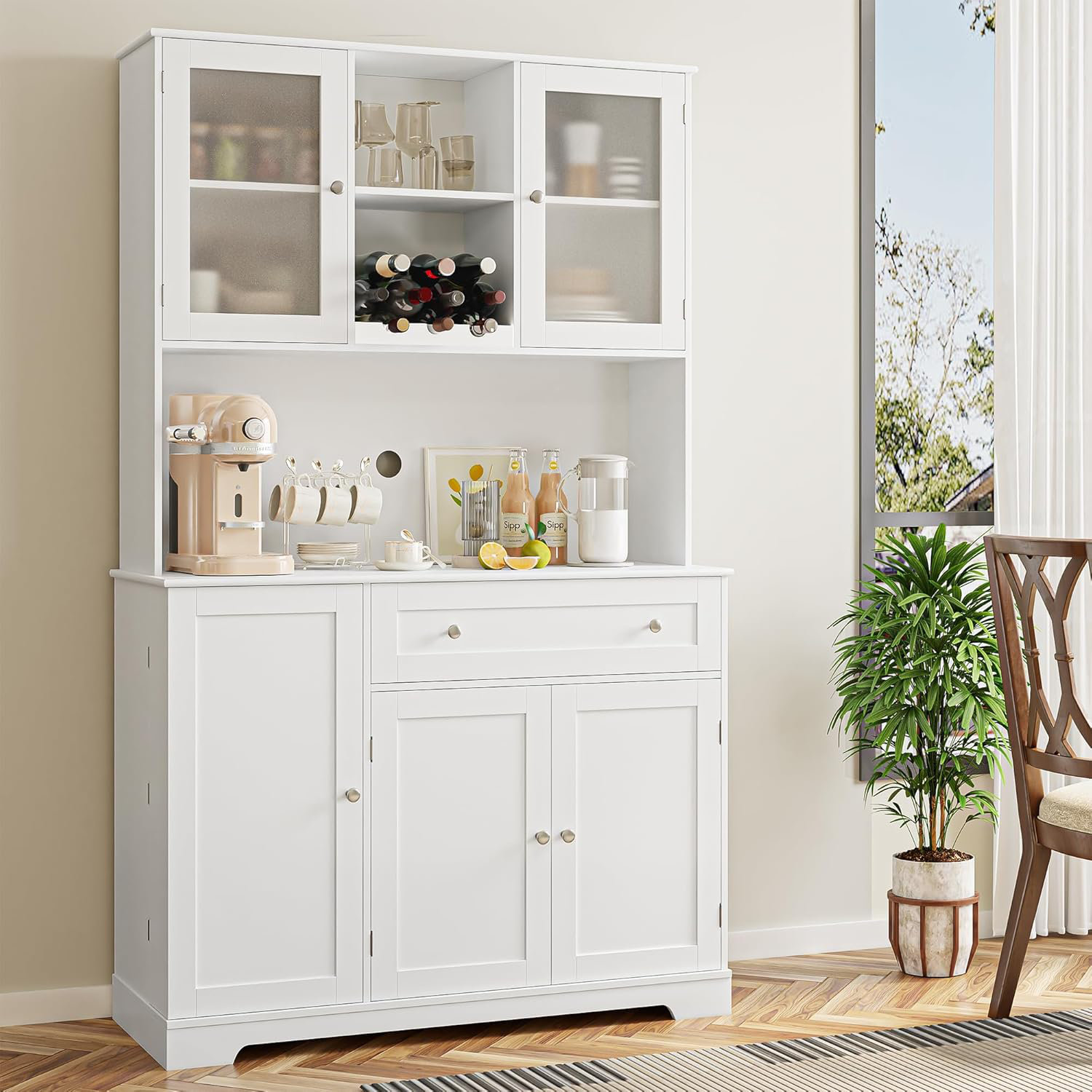 Lark Manor Kitchen Pantry Storage Cabinet, Modern Buffet Cabinet With ...