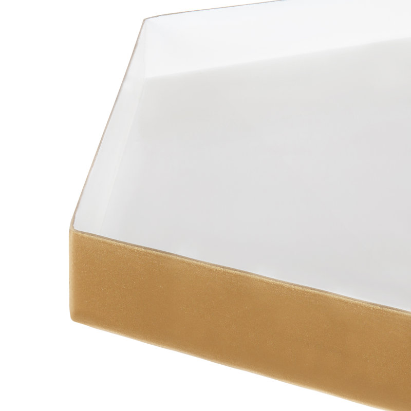 Table de bout Alfie, Or, Blanc