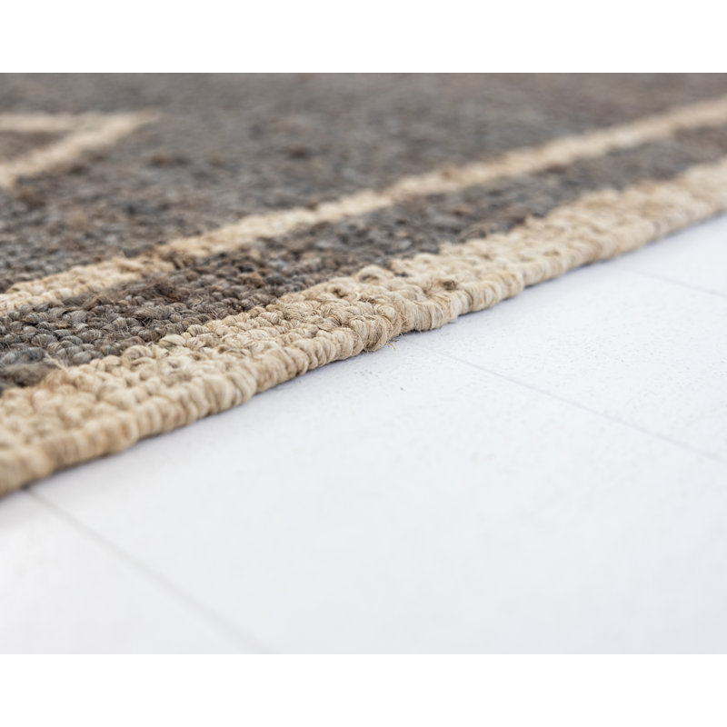 Wren Hand Knotted Jute / Sisal Geometric Area Rug, Rectangle 6' x 9'