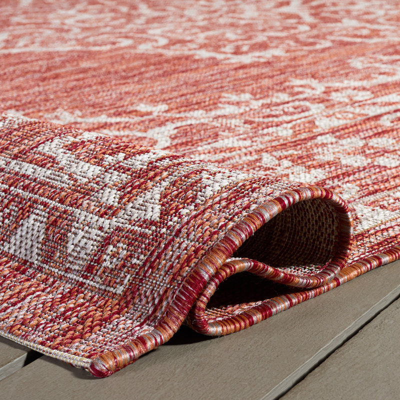 Tapis oriental d'intérieur / extérieur Courtyard Performance, Rectangle 5 pi 3 po x 7 pi 7 po