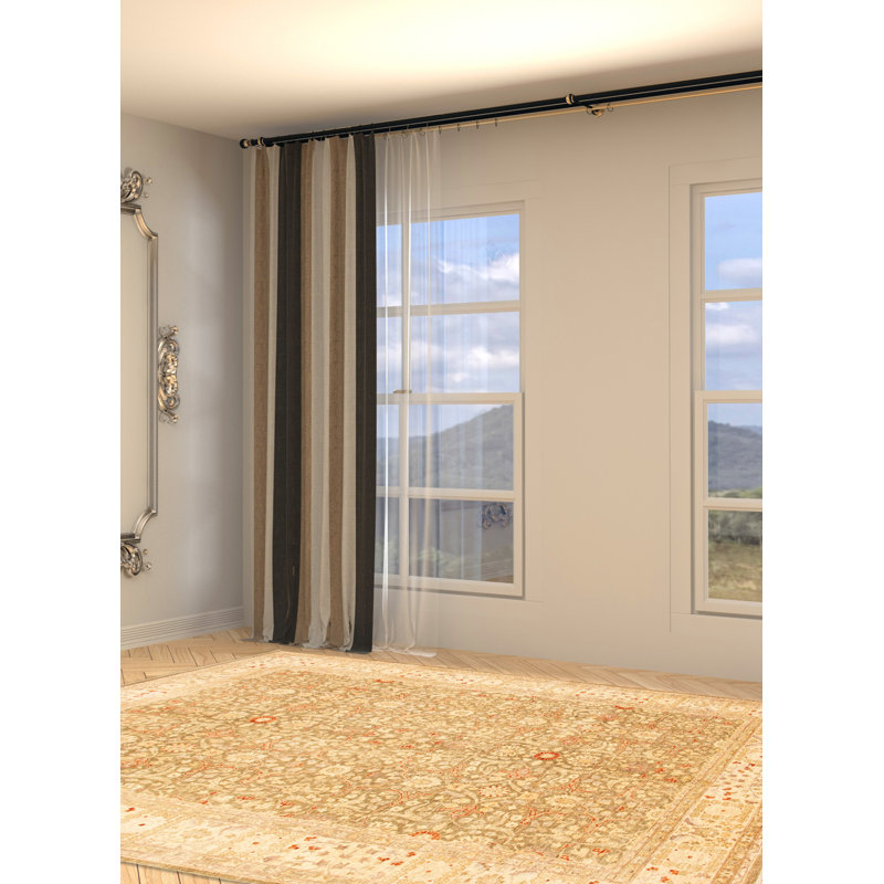 Tapis décoratif en laine de conception unique noué à la main new age oushak ivoire/olive 9 pi x 12 pi 4 po