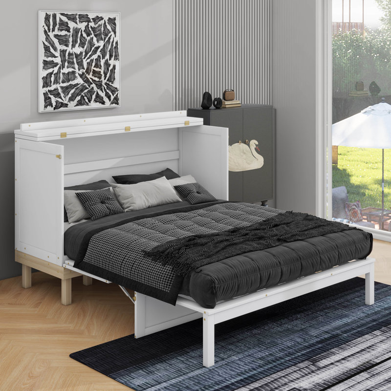 Queen Size Murphy Bed, White