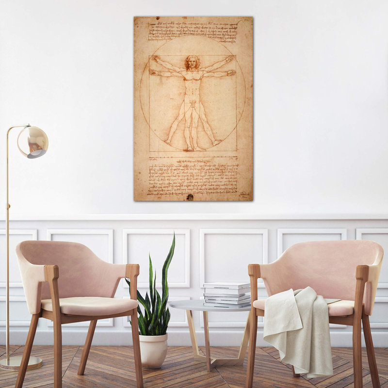 Vitruvian Man by Leonardo Da Vinci - Painting on Canvas, Wrapped Canvas, 152.5 cm H x 101.5 cm W