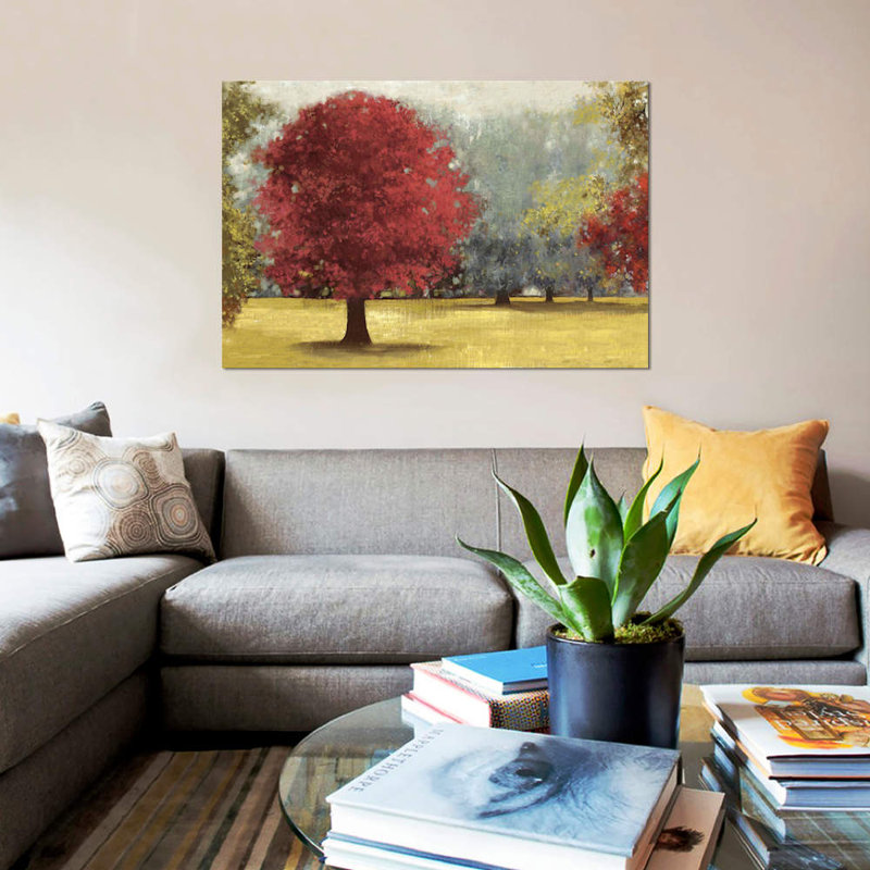 « summer days, red », impression sur toile, H 18 po x l 26 po x P 1,5 po, Toile avec cadre noir, Pas de tapis