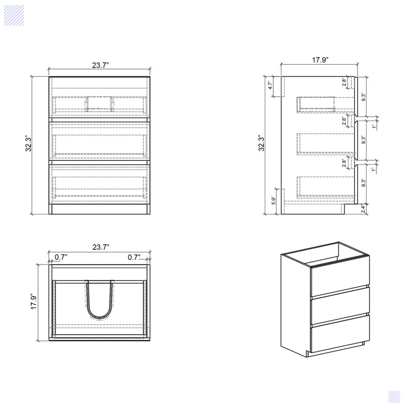 Annakin 23.43'' Bathroom Vanity Base Only