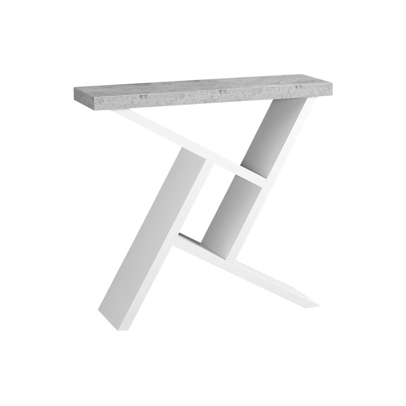 Narrow Accent Console Table For Entryway Or Sofa, Grey And White Laminate, Modern Contemporary Design | Gift Idea, White